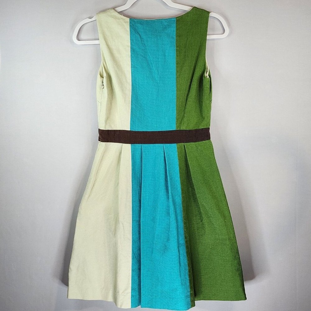 Anthropologie Dress Womens 2 Multicolor Tabitha Midi Flare Side Zip Sleeveless - Picture 2 of 8
